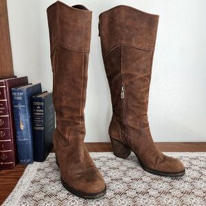 GUESS Leather Knee-High Brown Boot